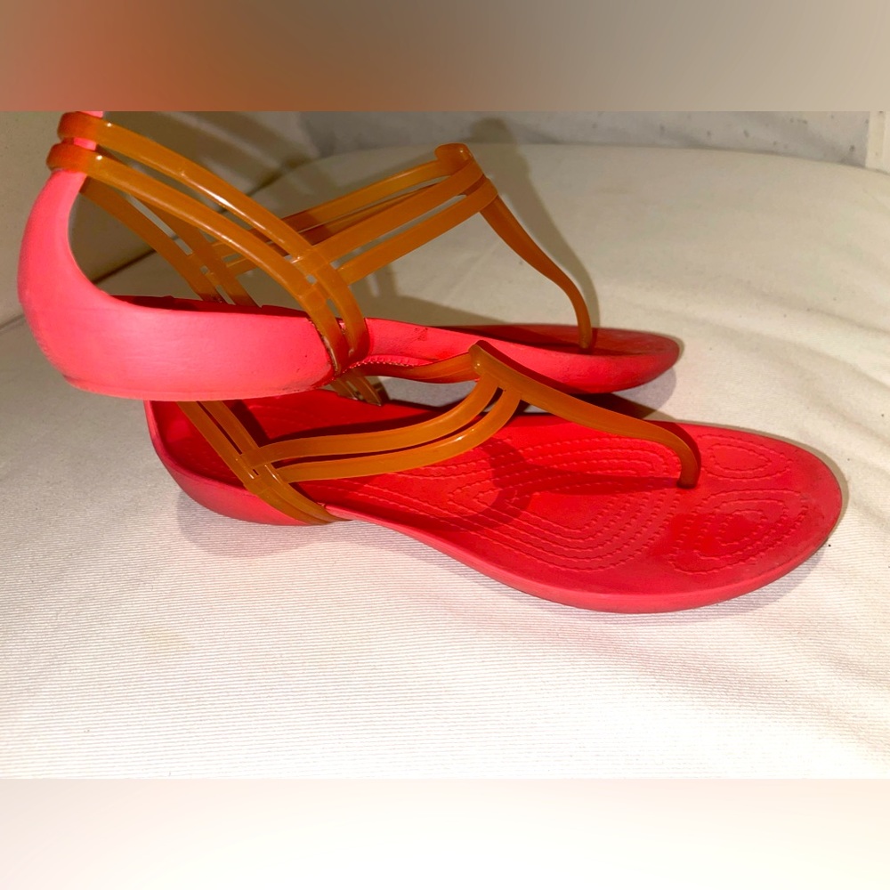 CROCS Pink and Brown Sandals with Ergonomic Design